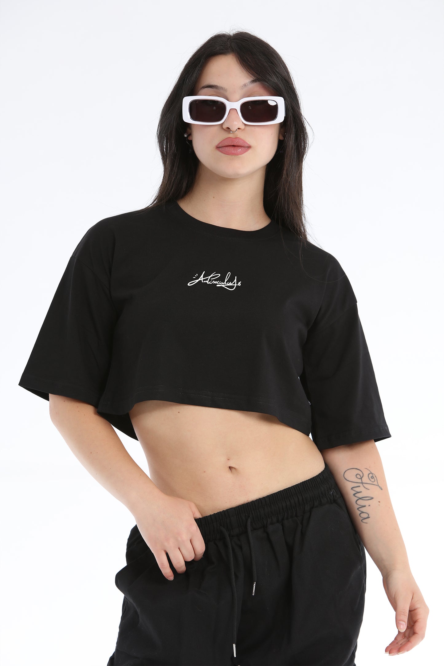 CROP TOP LILY VINTAGE BLACK