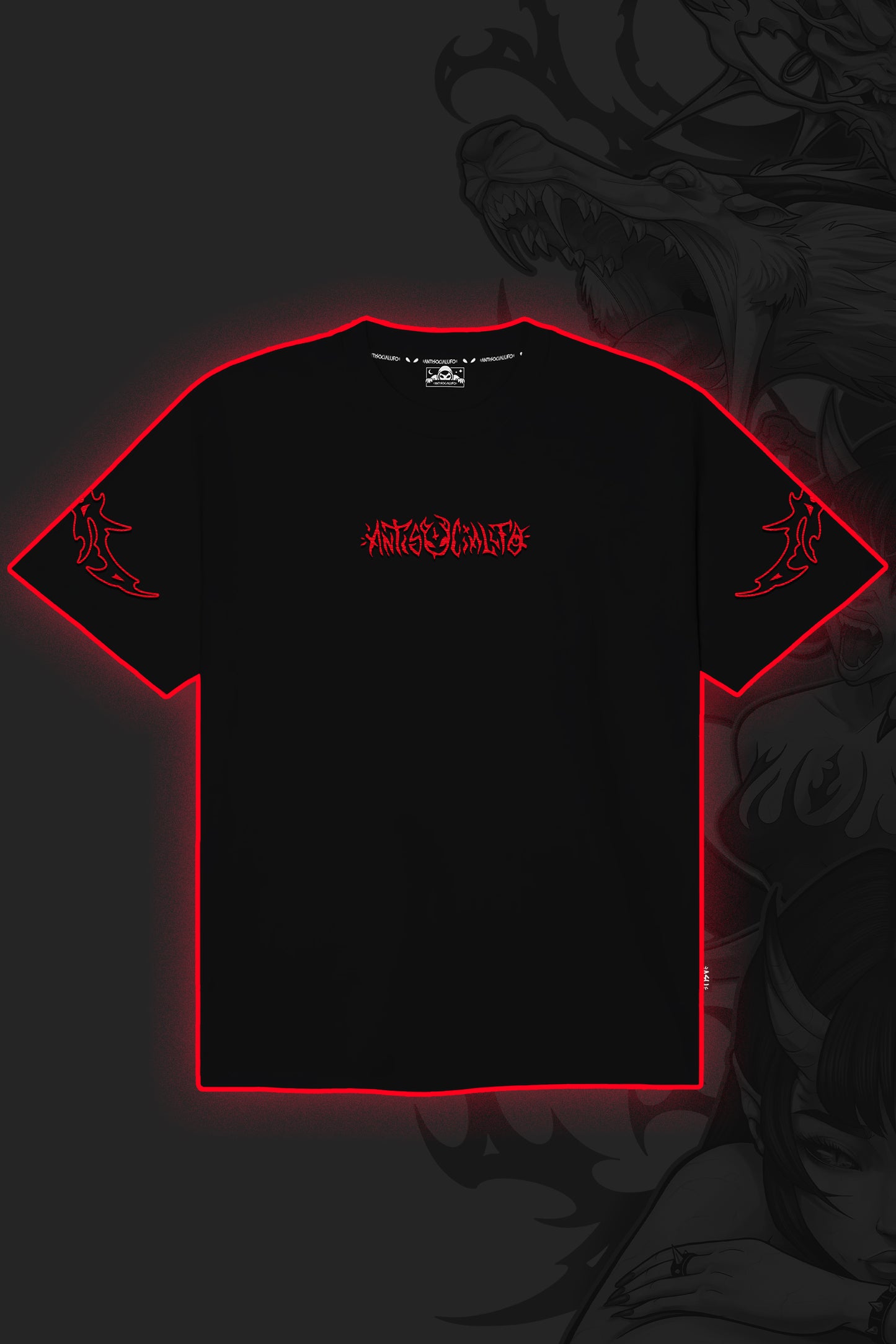 DEMON BLACK OVERSIZE TEE