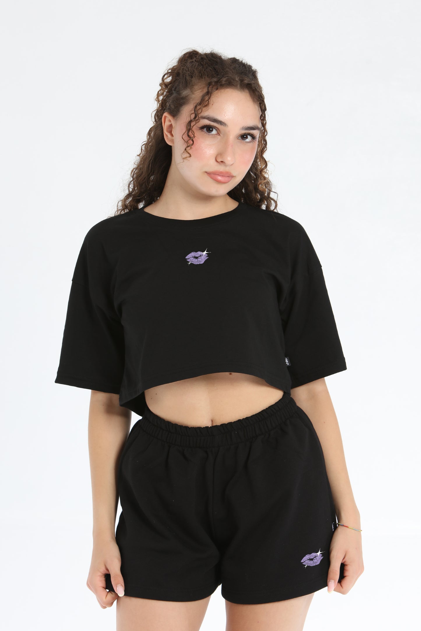 HOT GIRLS CROP TOP NERO