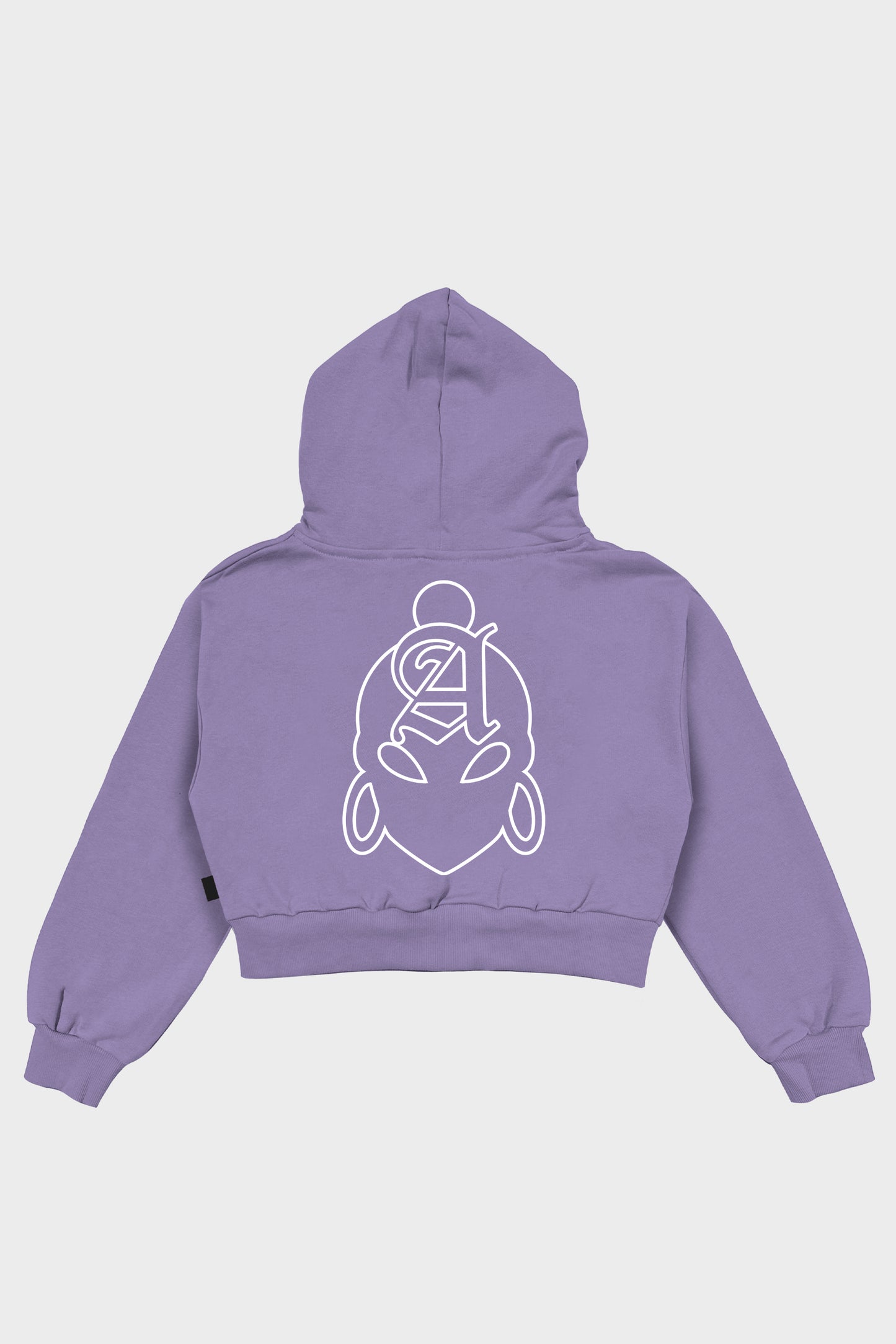 CROP HOODIE LOGO LILLA