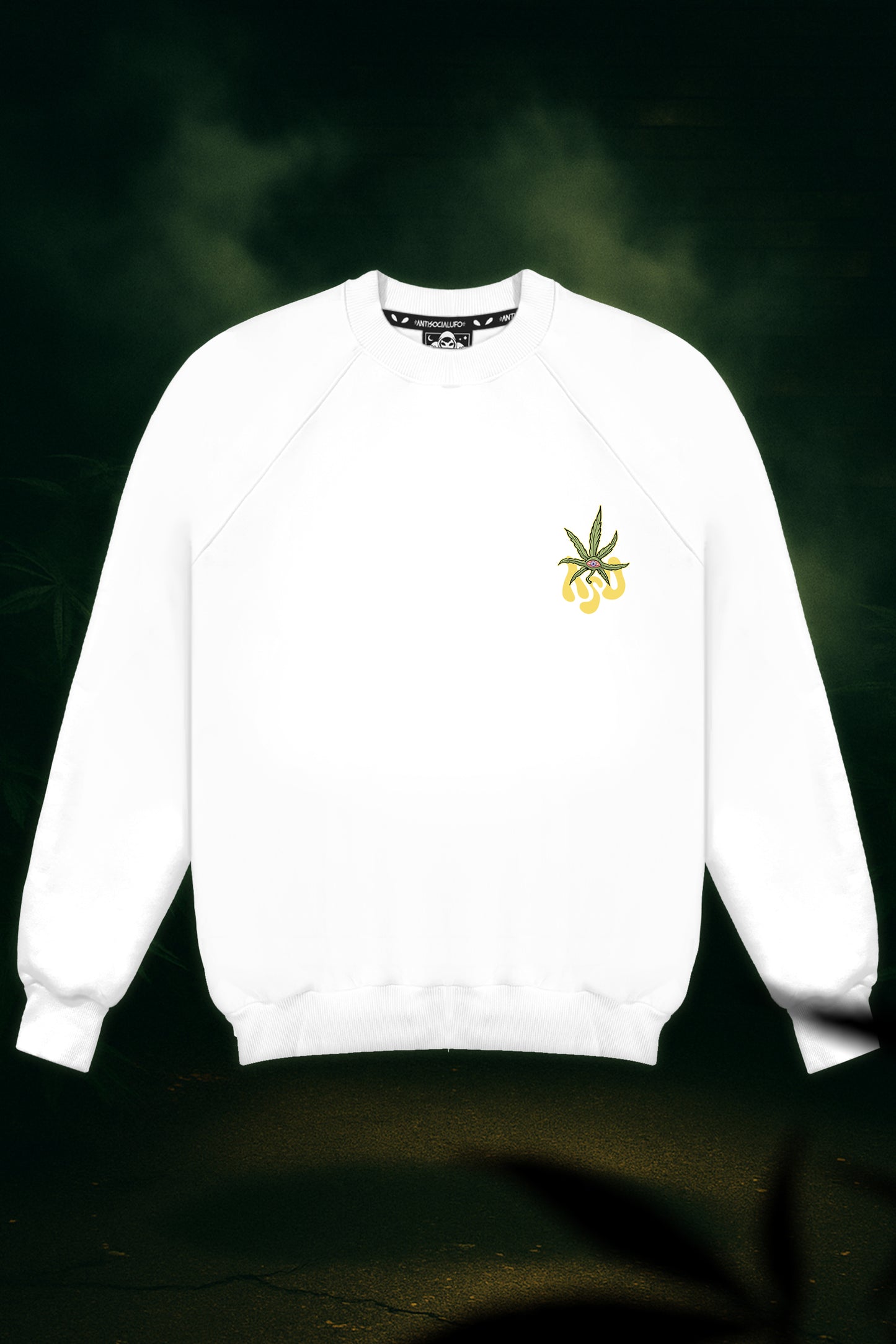 STONED DRAGON WHITE CREWNECK
