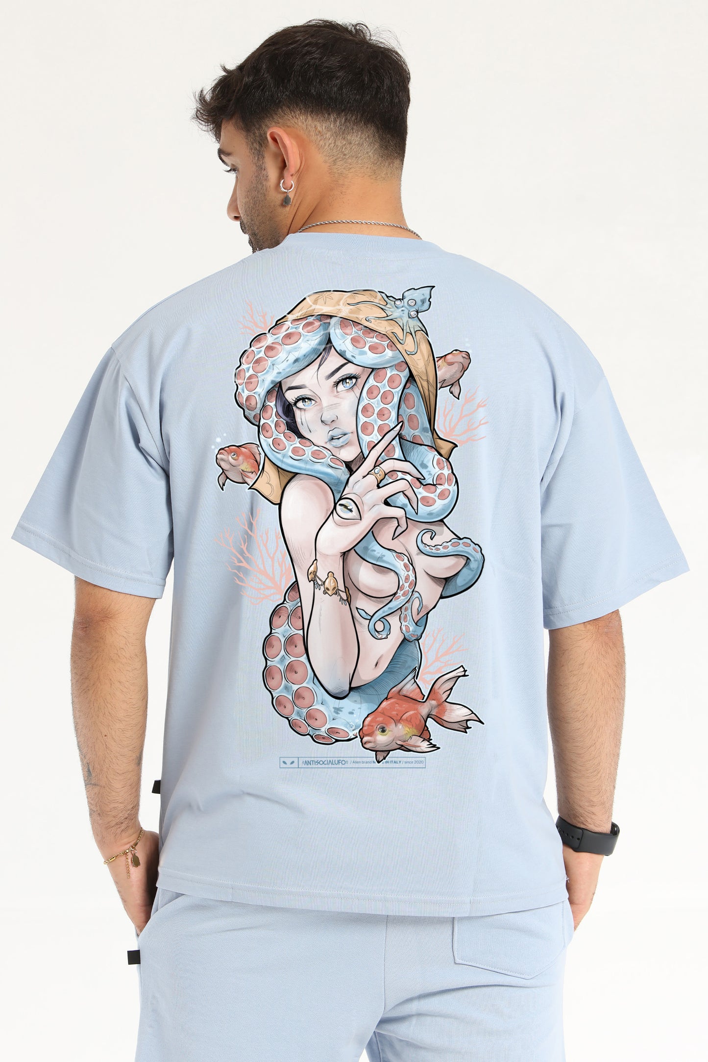 SEA QUEEN OVERSIZE CELESTE T-SHIRT