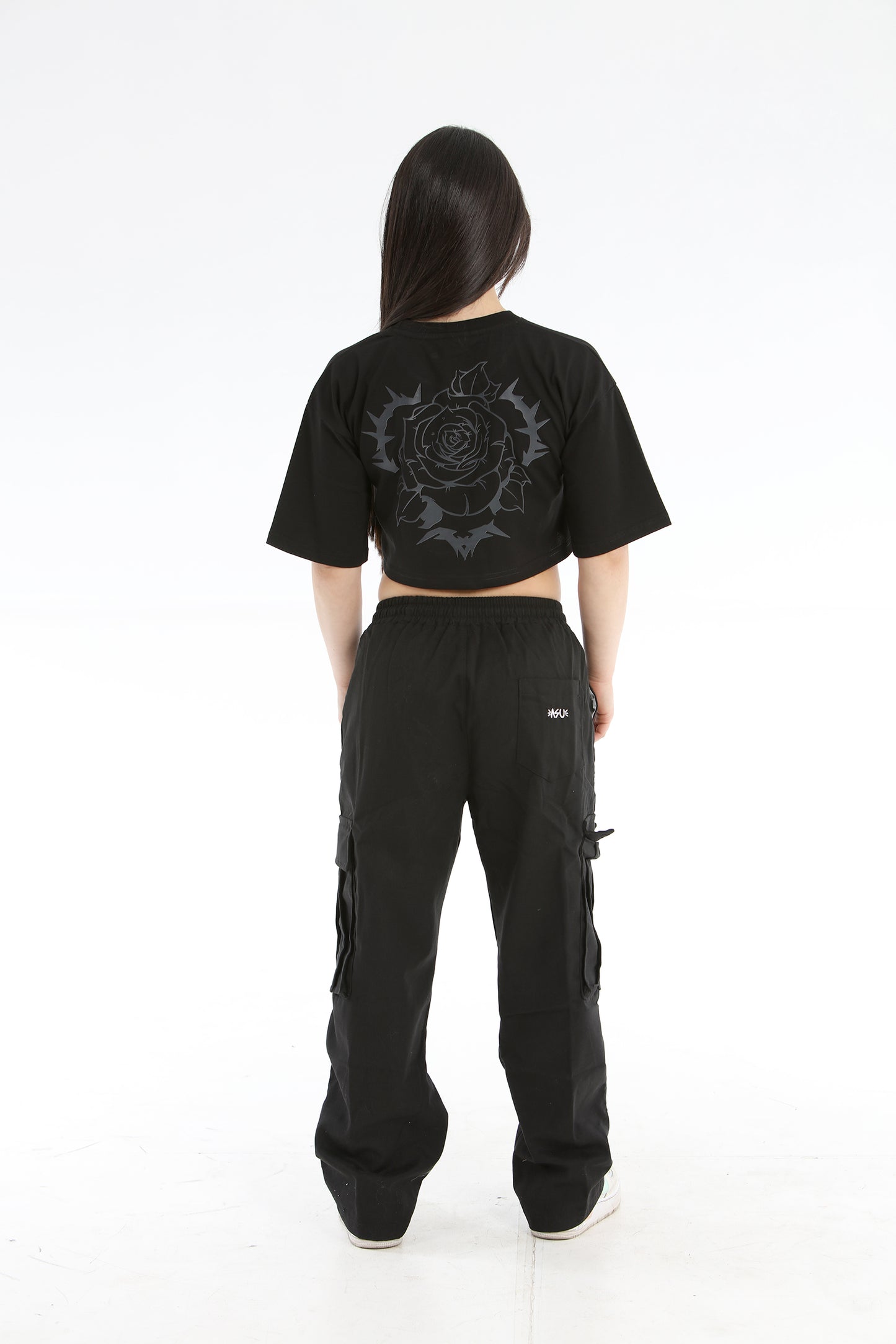CROP TOP ROSE BLACK