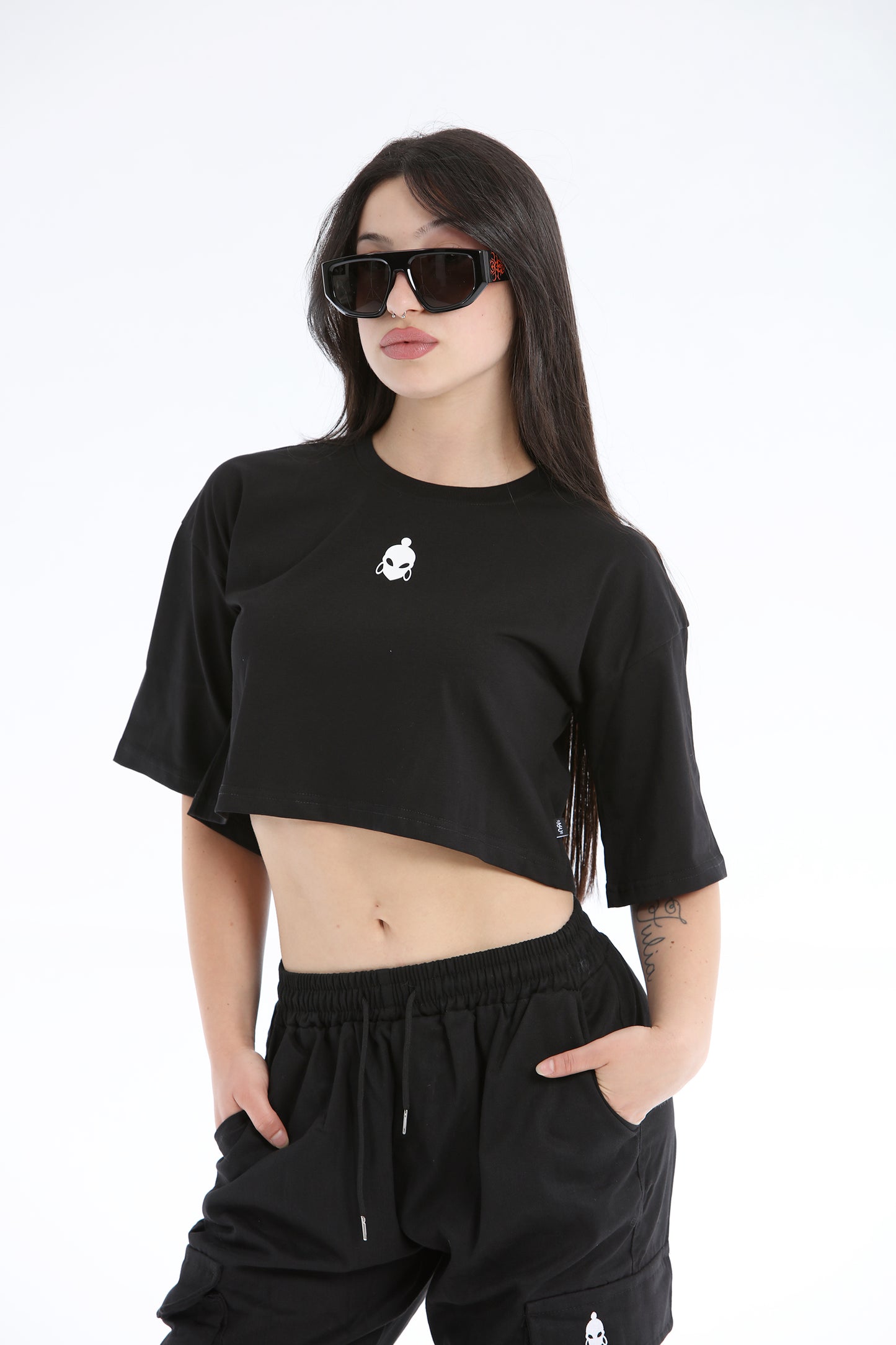 CROP TOP BASIC NERO
