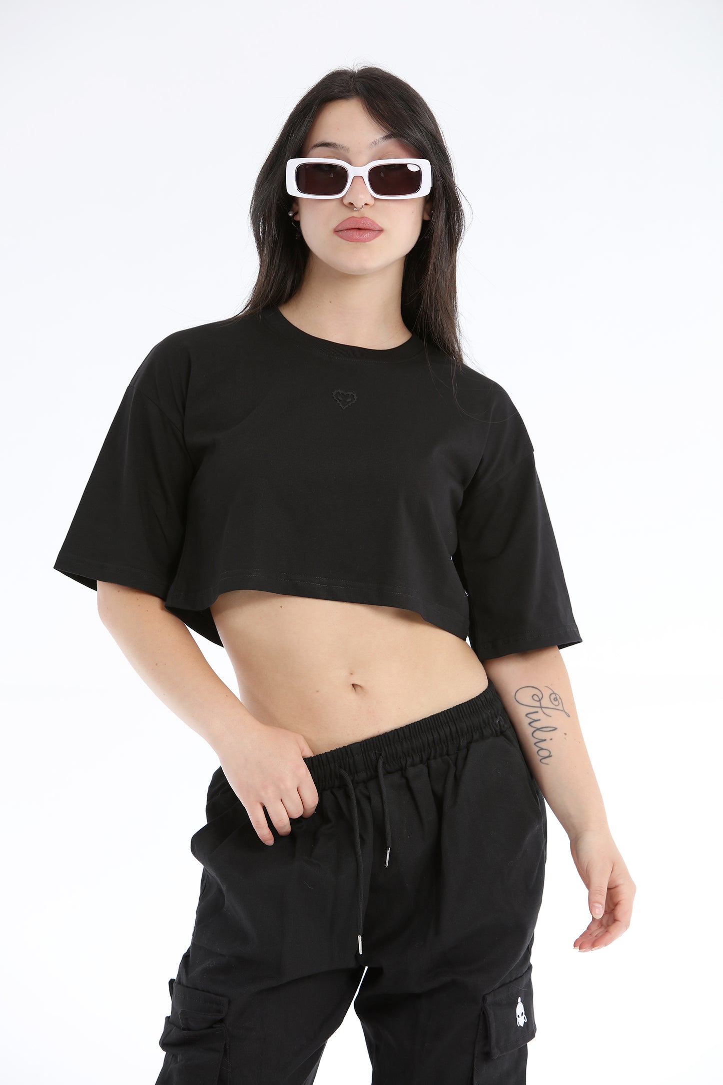 CROP TOP ROSE BLACK