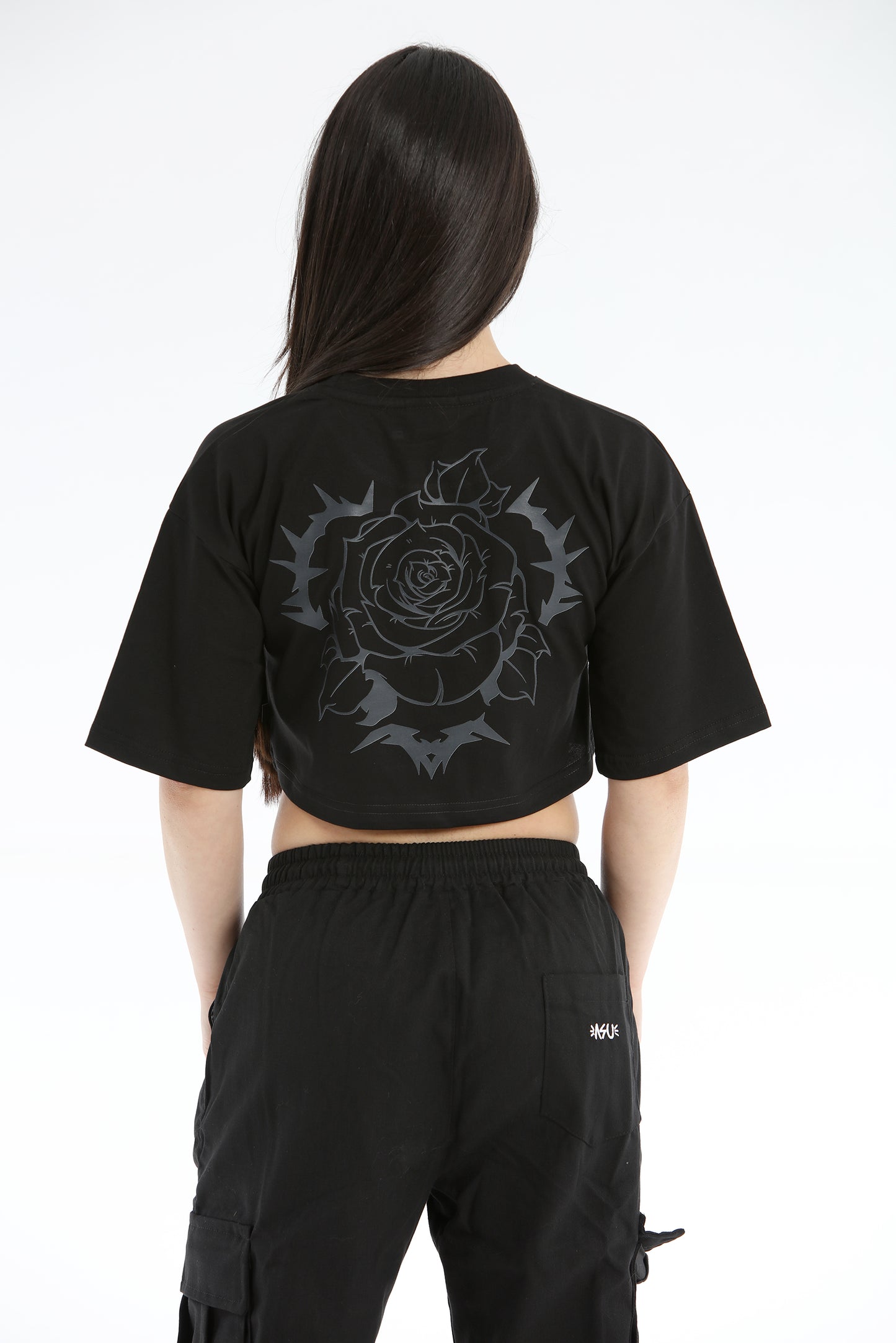CROP TOP ROSE BLACK