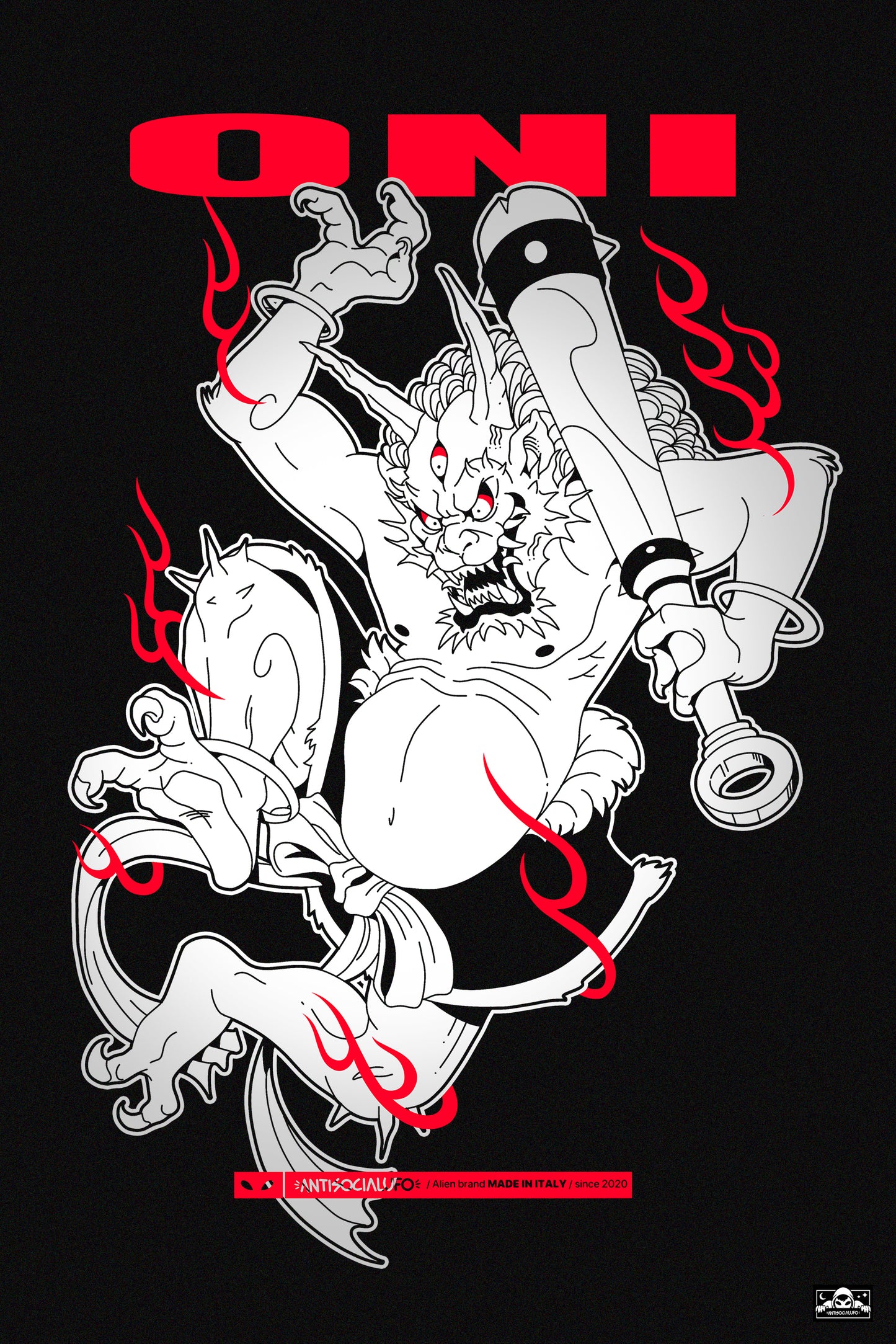 HOODIE ZIP ONI BLACK