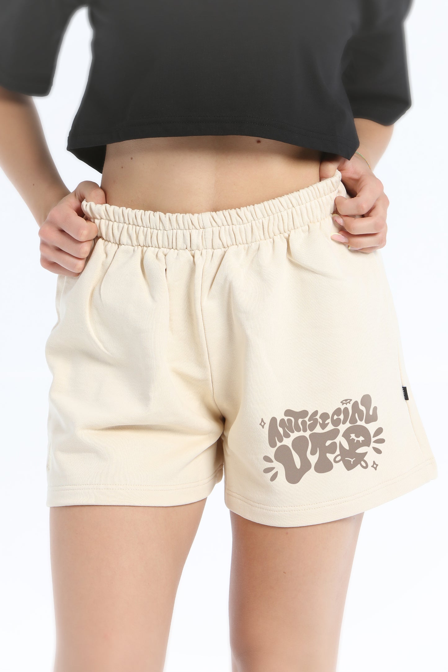 ANTISOCIALUFO SHORTS GIRL NOCCIOLA