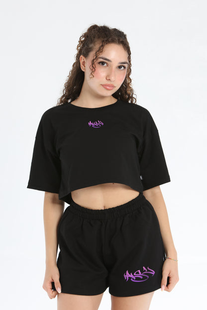 SCORPION CROP TOP NERO