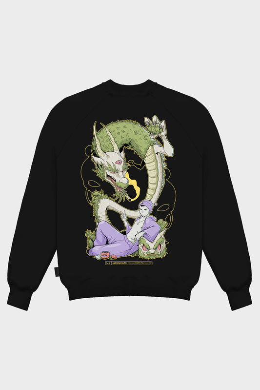 STONED DRAGON BLACK CREWNECK