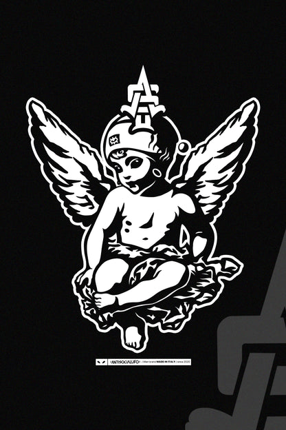 ANGEL STATUE OVERSIZE T-SHIRT BLACK