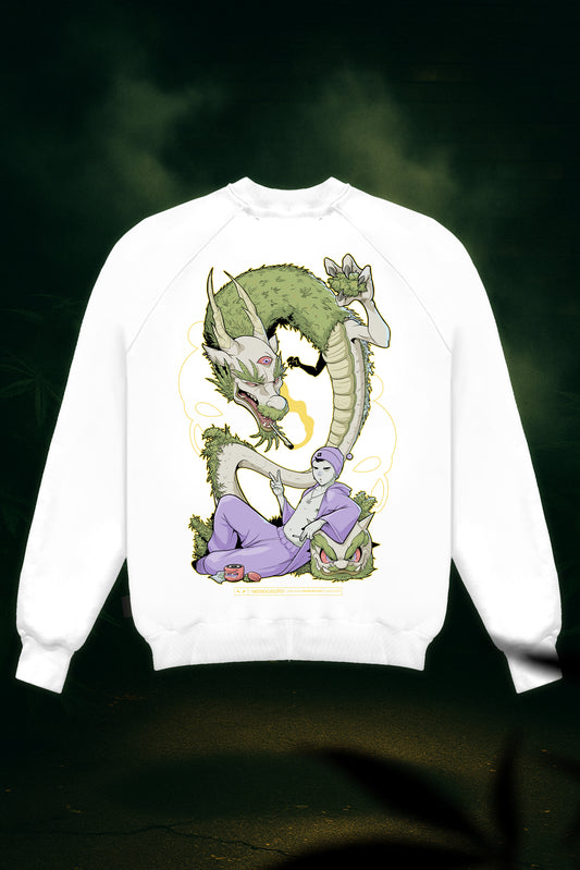 STONED DRAGON WHITE CREWNECK