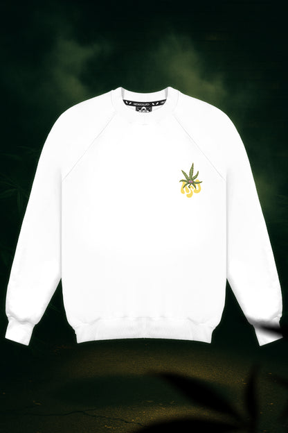 STONED DRAGON WHITE CREWNECK
