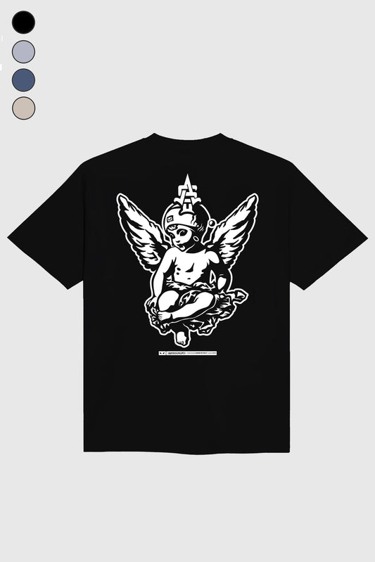 ANGEL STATUE OVERSIZE T-SHIRT BLACK