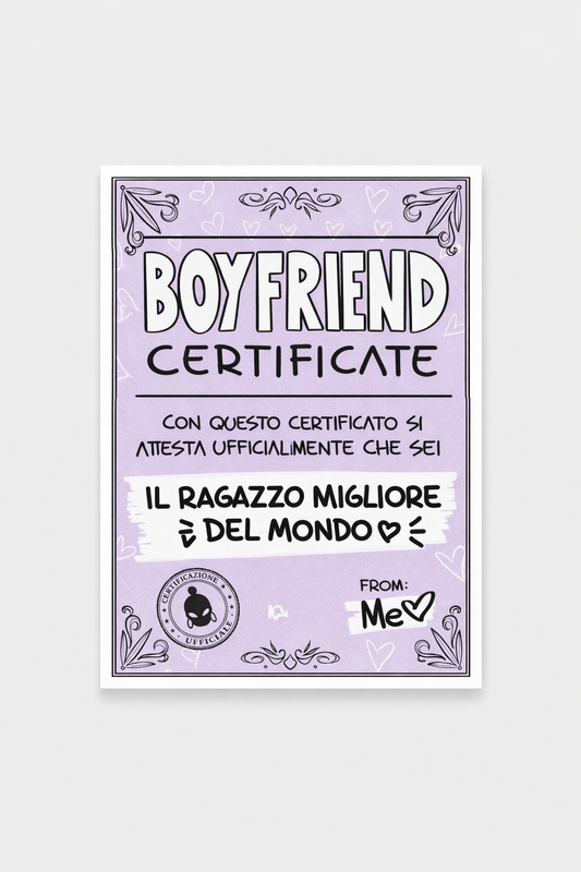 BOYFRIEND CERTIFICATE