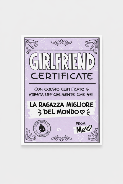 GIRLFRIEND CERTIFICATE