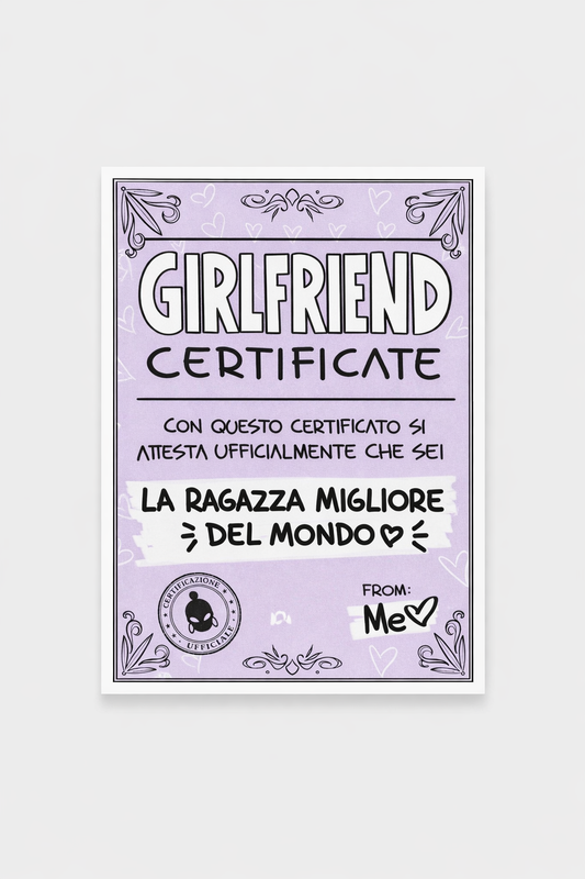 GIRLFRIEND CERTIFICATE
