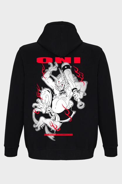 HOODIE ZIP ONI BLACK