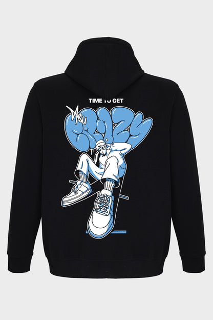 HOODIE ZIP CRAZY BLACK