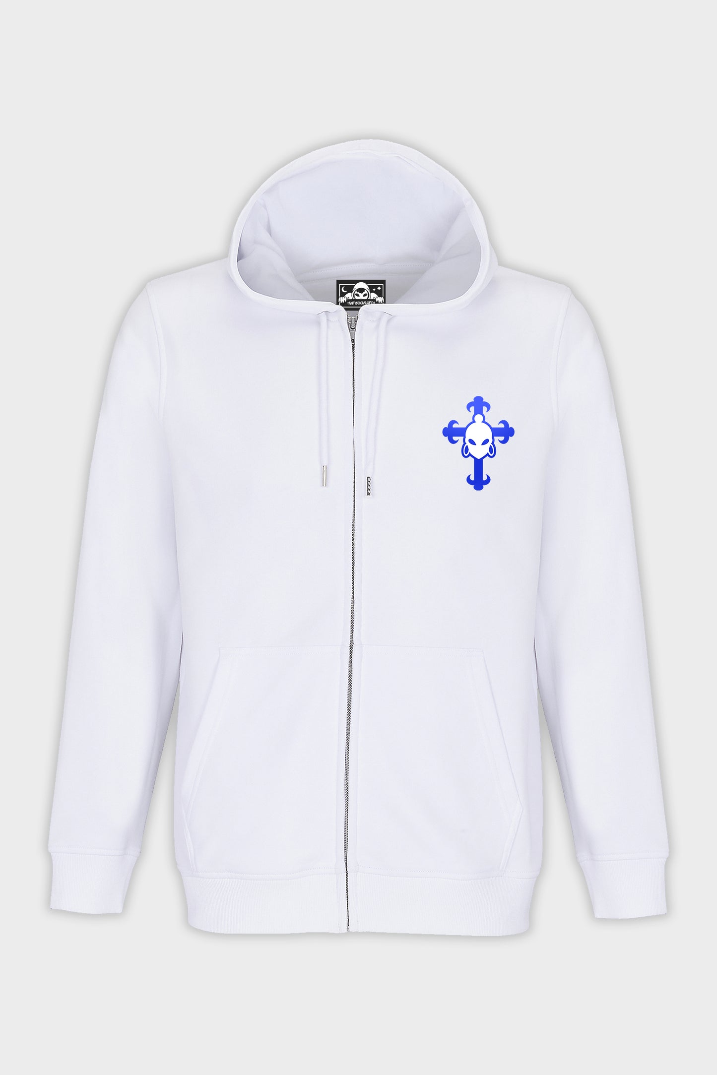 HOODIE ZIP BLESSED WHITE
