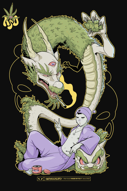 STONED DRAGON BLACK CREWNECK