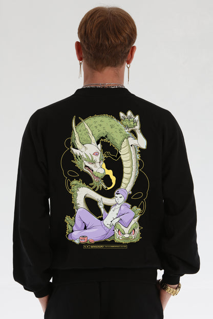STONED DRAGON BLACK CREWNECK