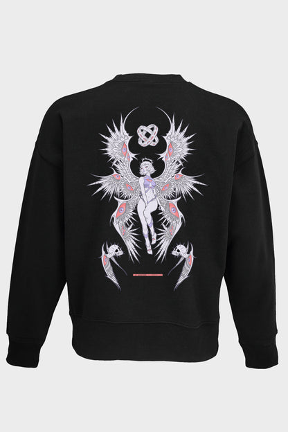 CREWNECK BLACK LILY ANGEL