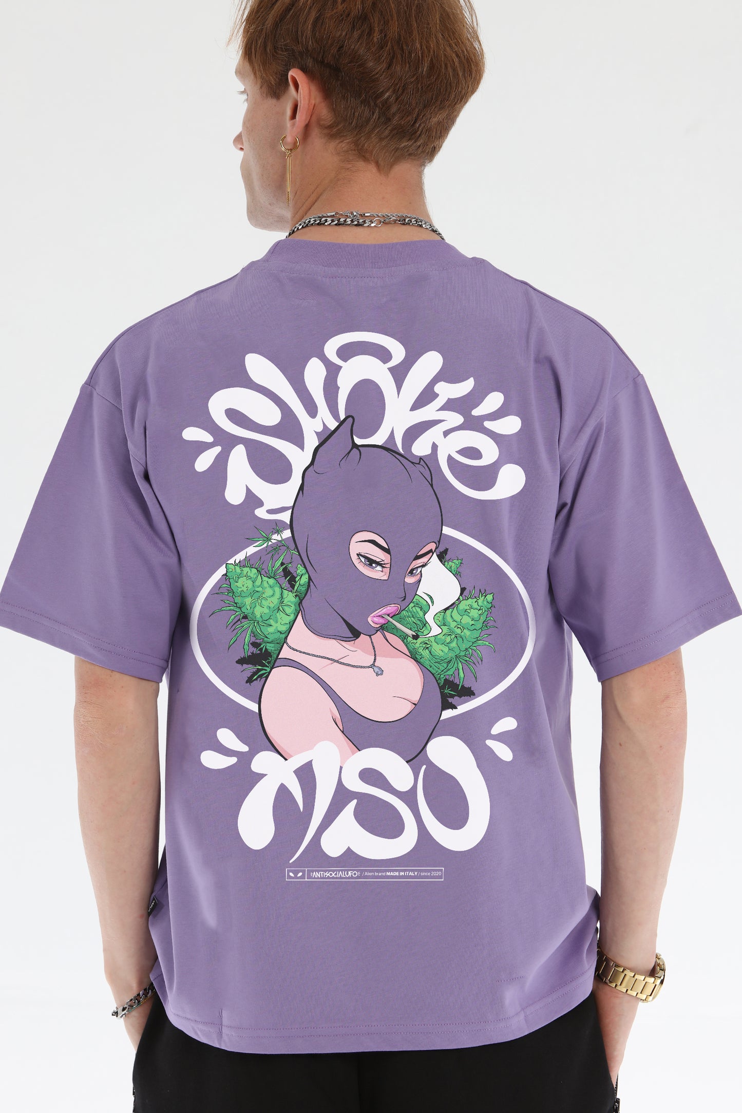 BALACLAVA OVERSIZE T-SHIRT LILAC