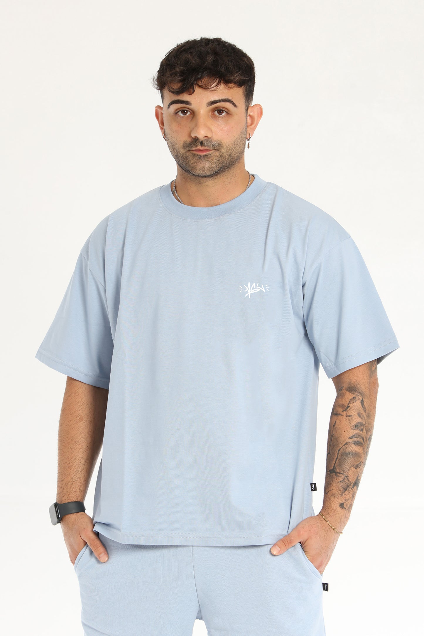 BALACLAVA OVERSIZE T-SHIRT CELESTE