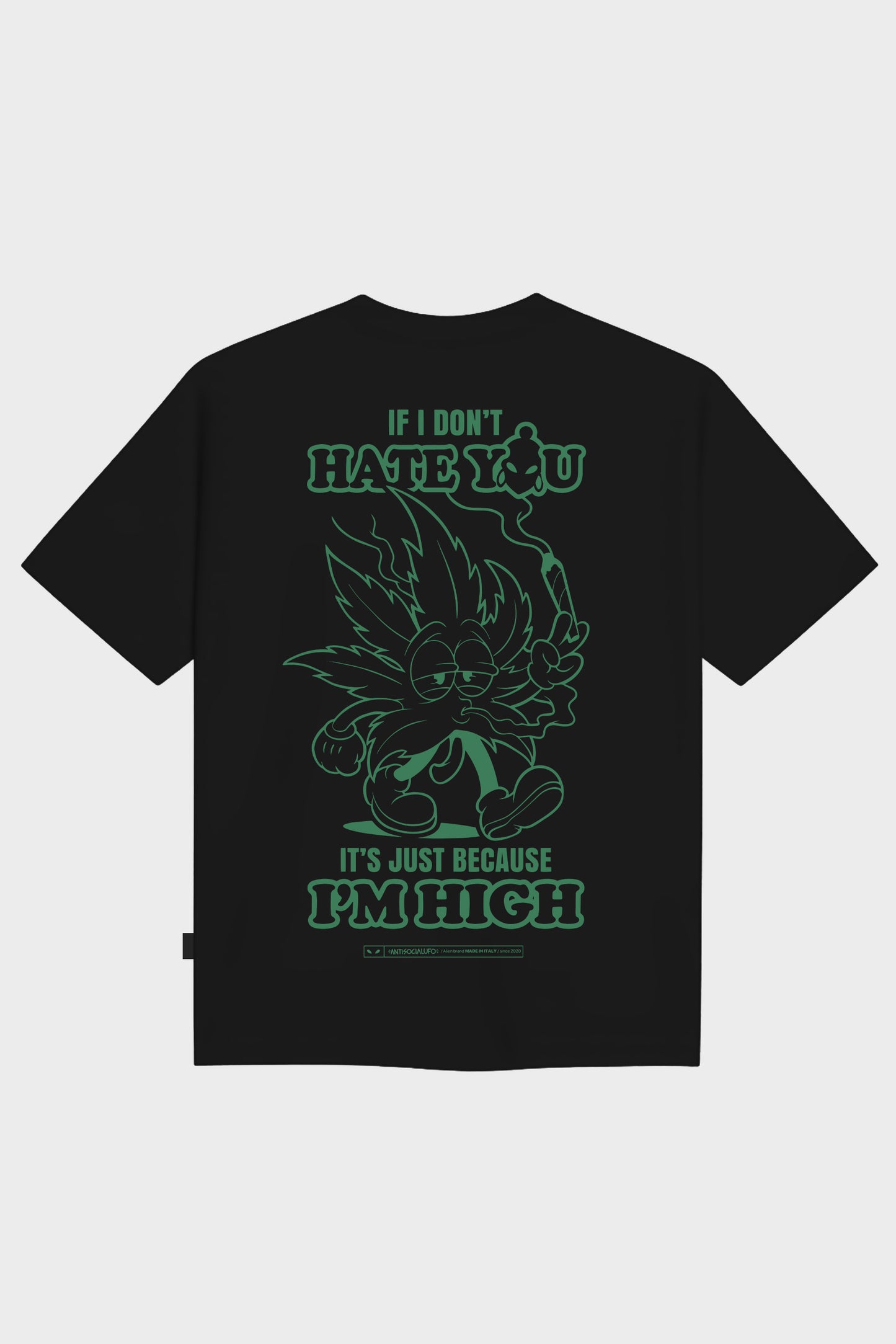 LEAF OVERSIZE BLACK T-SHIRT