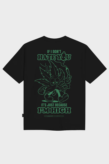 LEAF OVERSIZE BLACK T-SHIRT