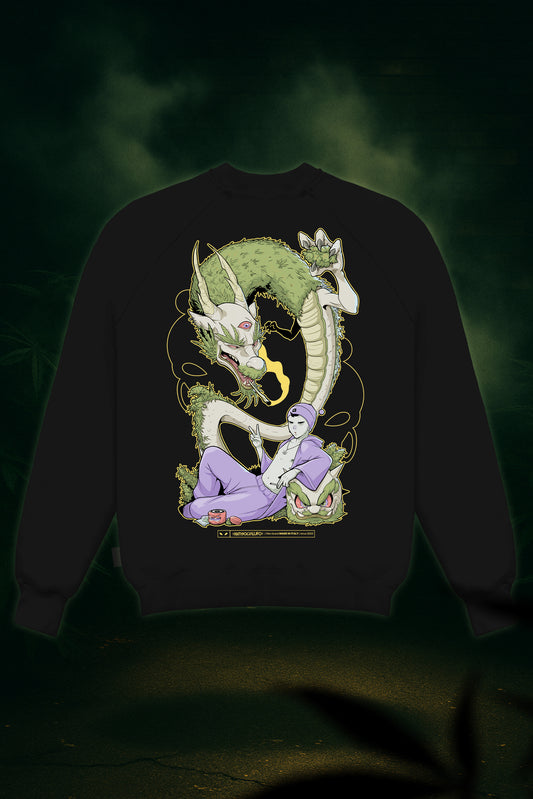 STONED DRAGON BLACK CREWNECK