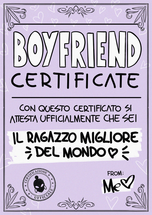 BOYFRIEND CERTIFICATE