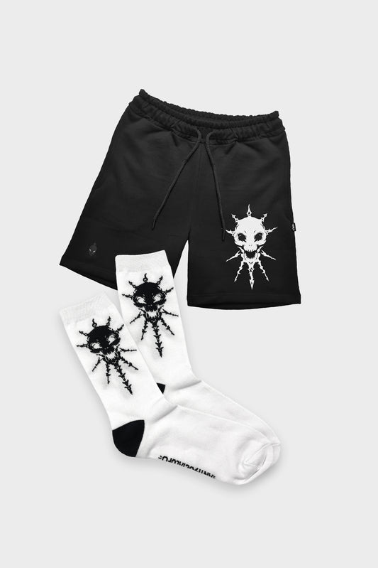 SPIDER SHORTS + SOCKS WHITE COMBO