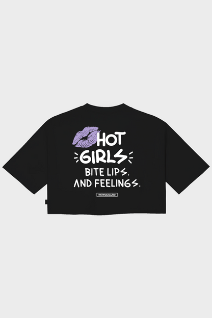 HOT GIRLS CROP TOP NERO