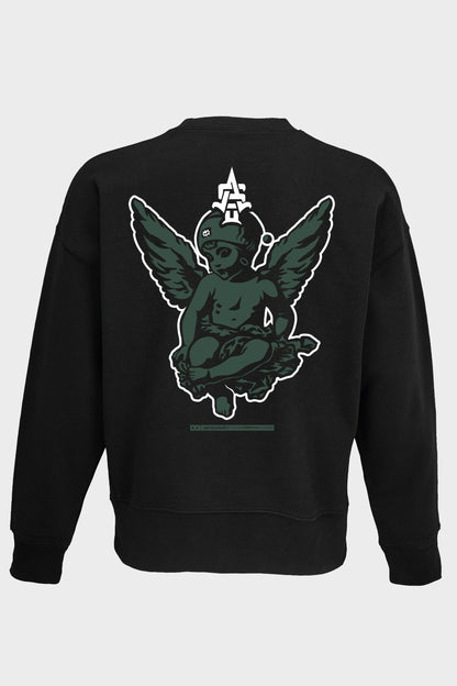 CREWNECK ANGEL STATUE GREEN