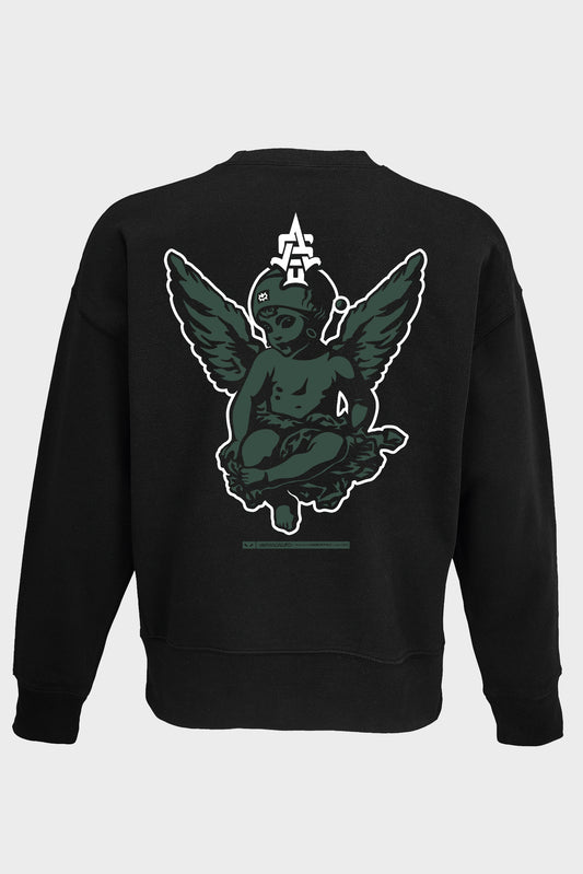 CREWNECK ANGEL STATUE GREEN