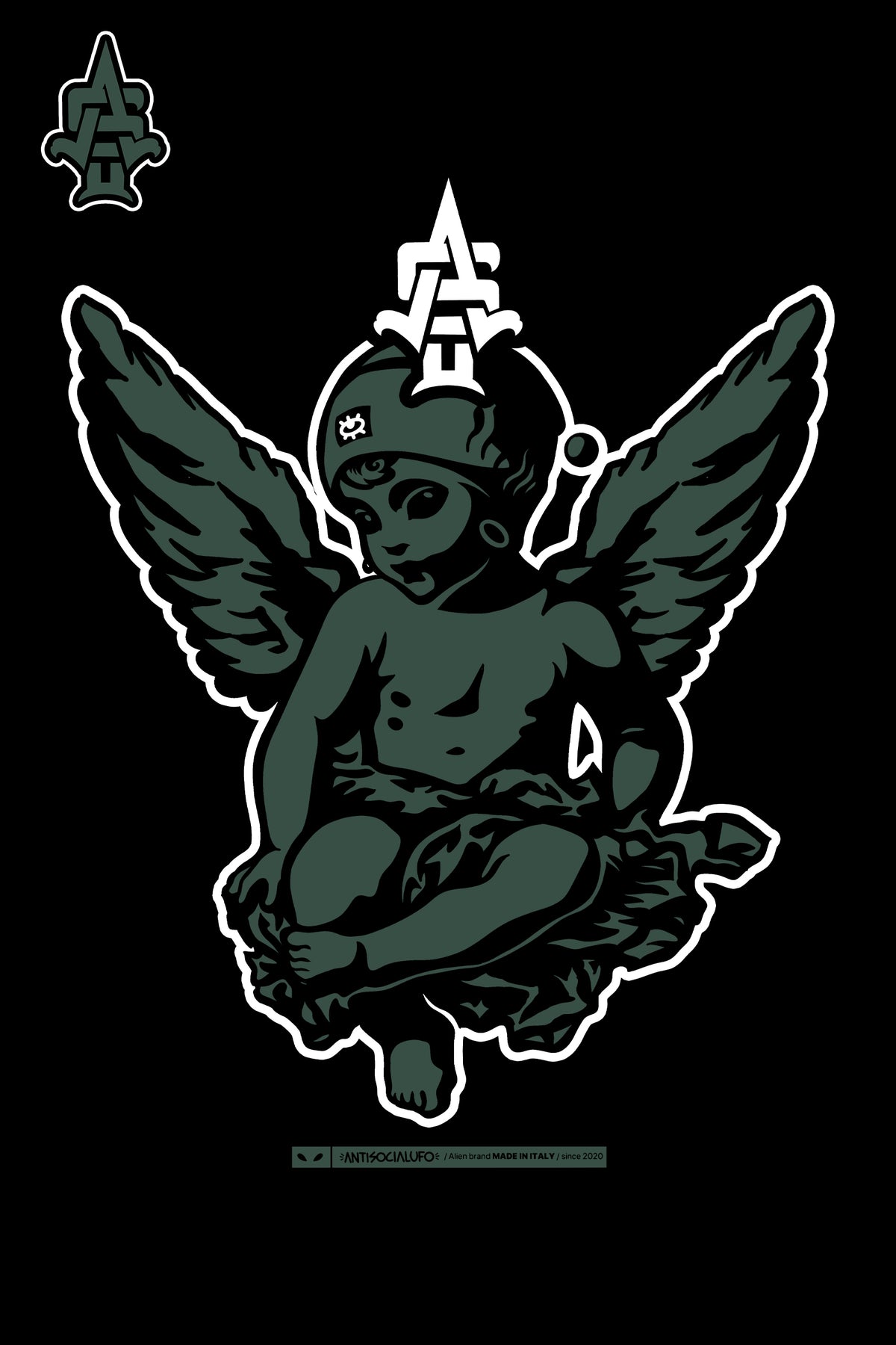 ANGEL STATUE GREEN OVERSIZE T-SHIRT